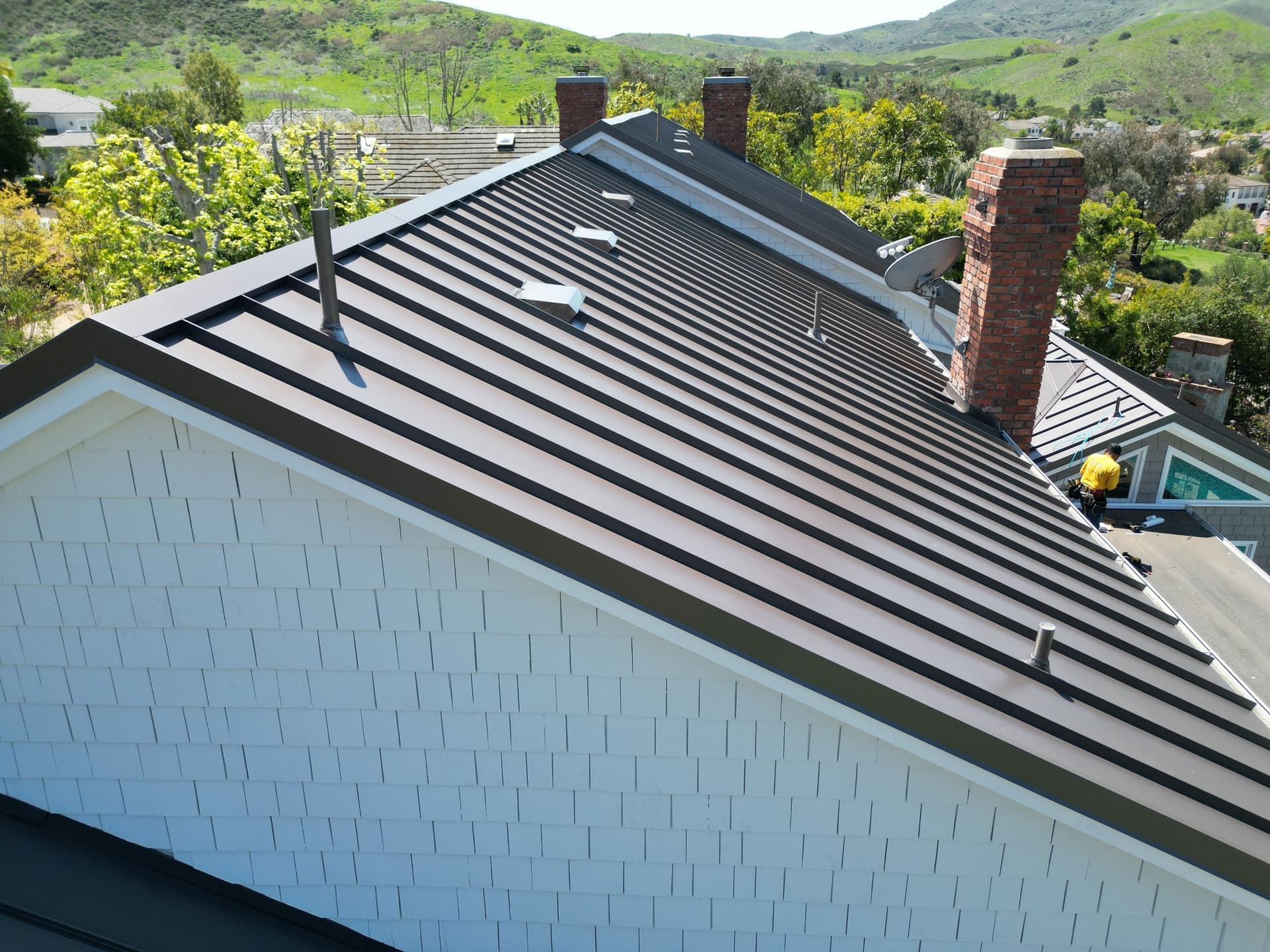 Gallery photos for Standing-Seam Metal Roof (Vintage color) installation in San Juan Capistrano: Image #11