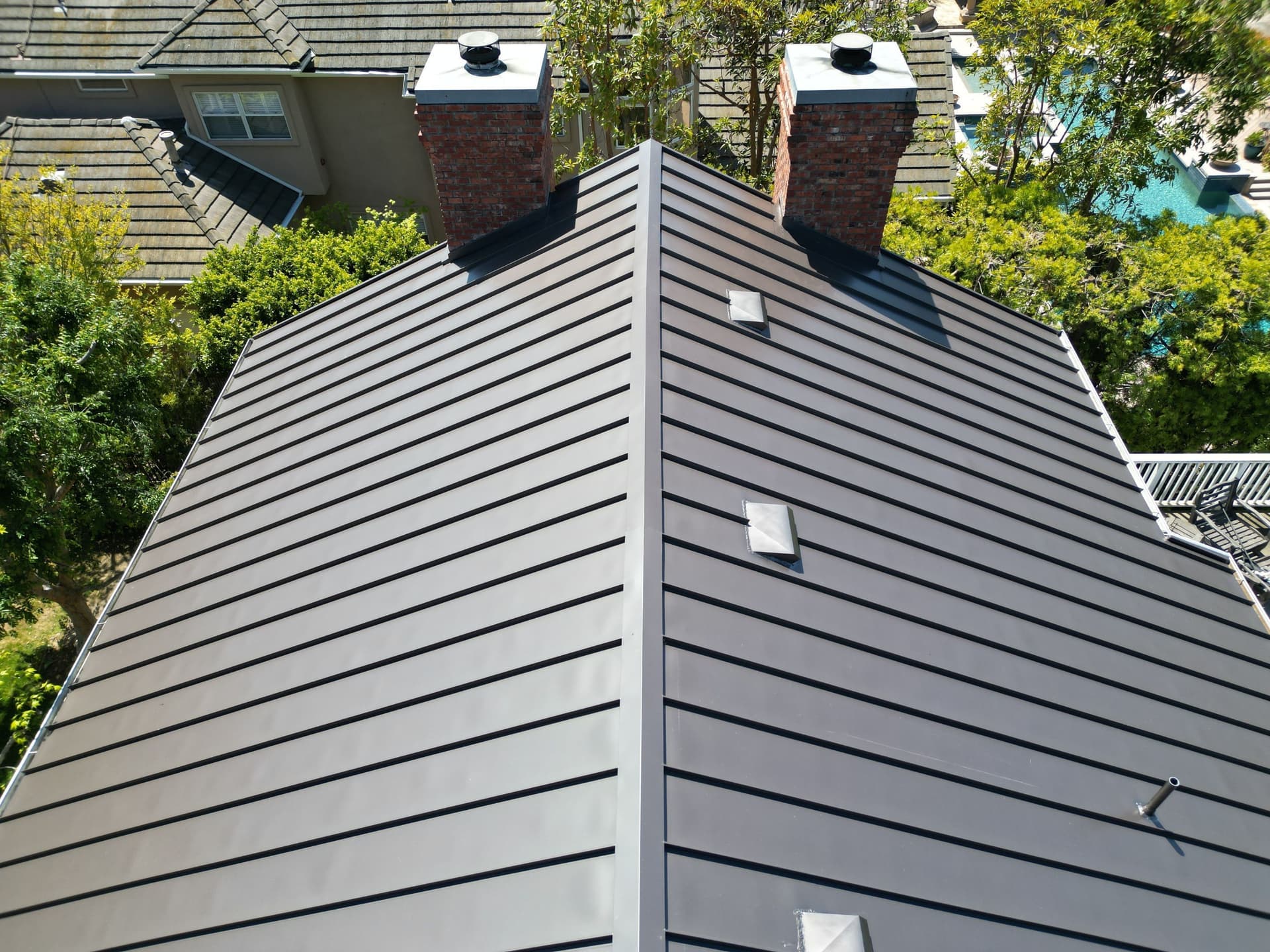 Gallery photos for Standing-Seam Metal Roof (Vintage color) installation in San Juan Capistrano: Image #13