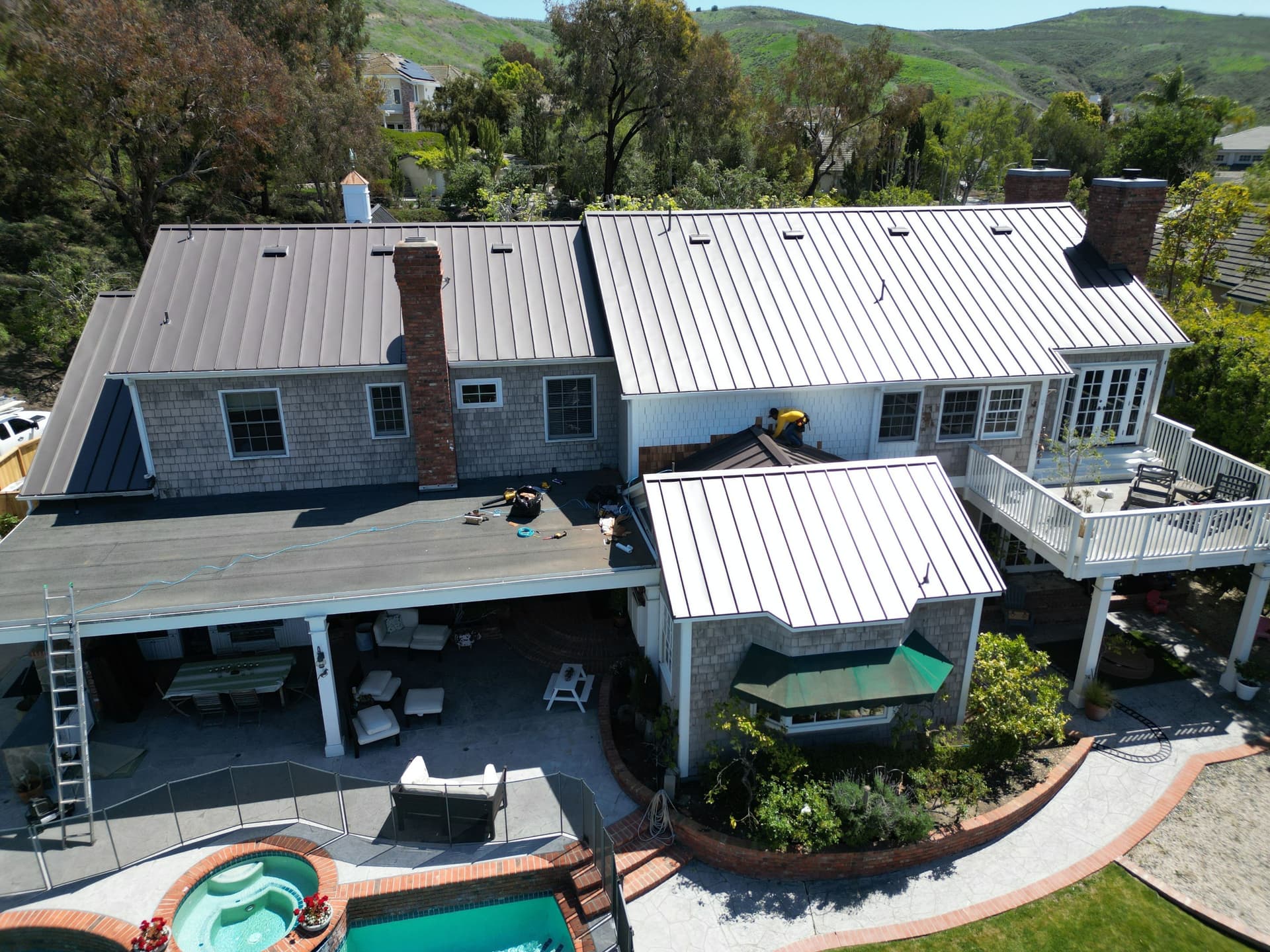 Gallery photos for Standing-Seam Metal Roof (Vintage color) installation in San Juan Capistrano: Image #9