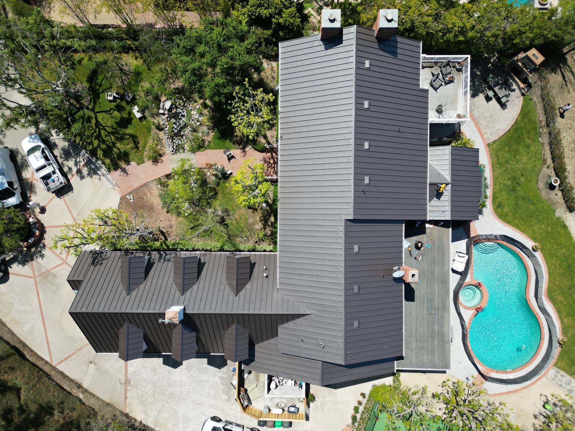 Gallery photos for Standing-Seam Metal Roof (Vintage color) installation in San Juan Capistrano: Image #18